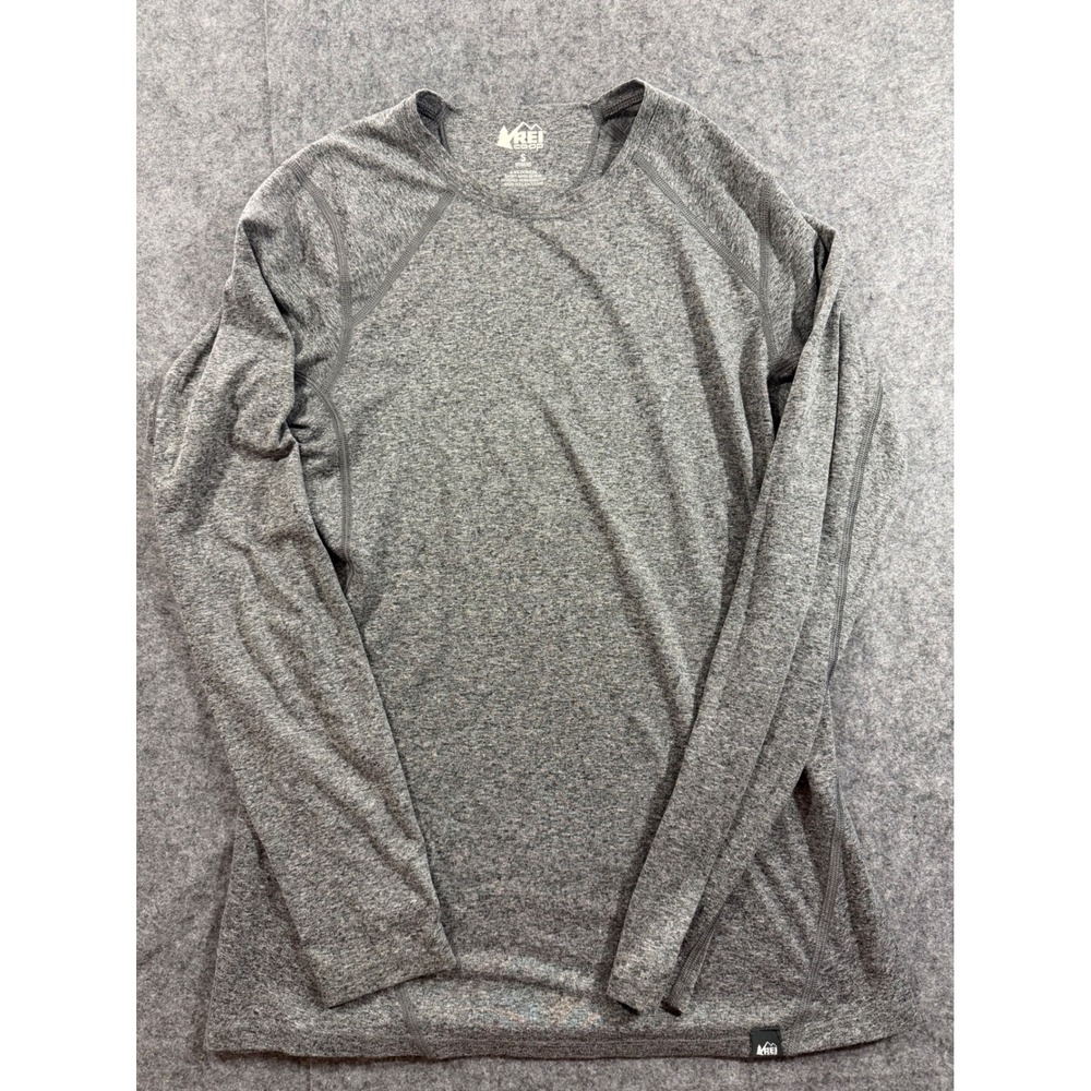 REI Co-op Womens Small Gray Heathered Long Sleeve Base Layer Hiking Top Shirt
